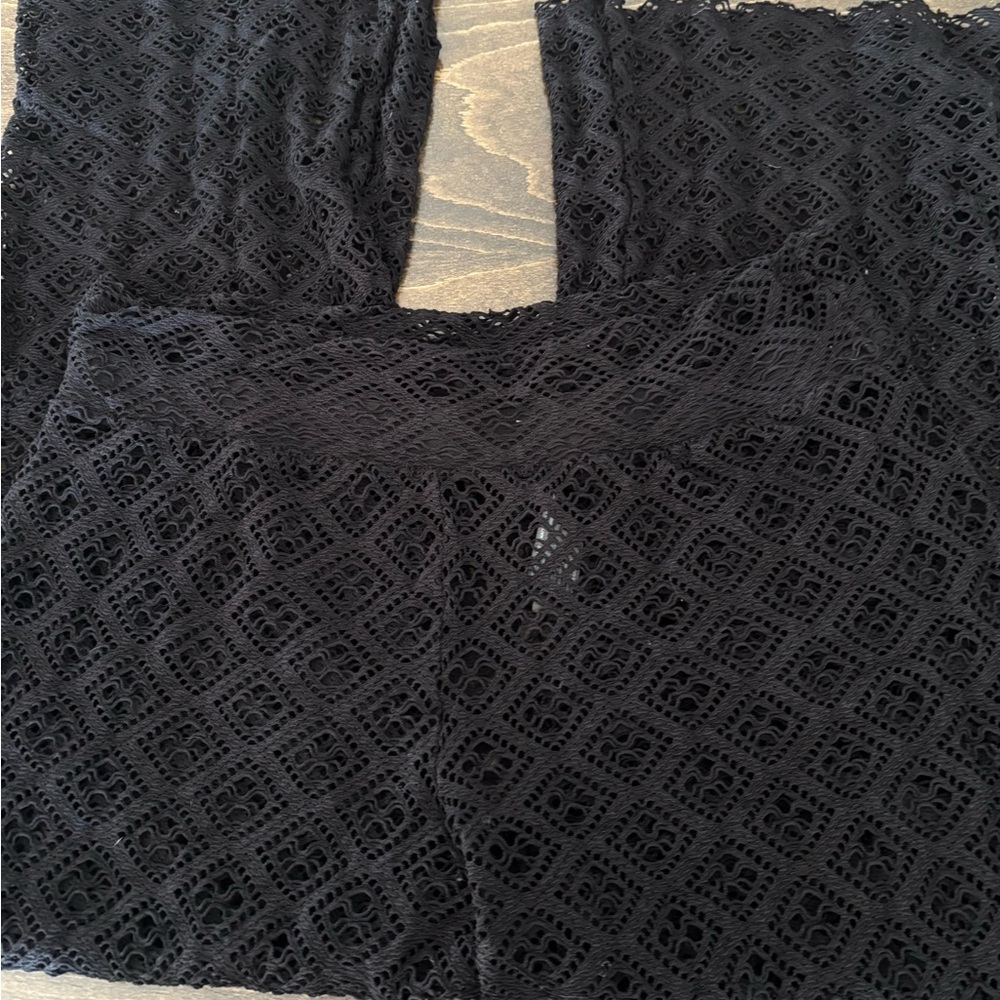 Black Lace swimsuit cover pants large 10-12 women